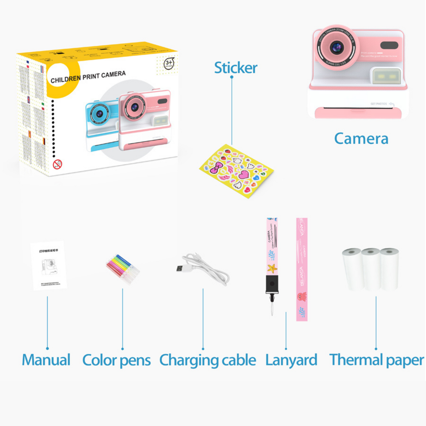 Instant Print Camera for Kids